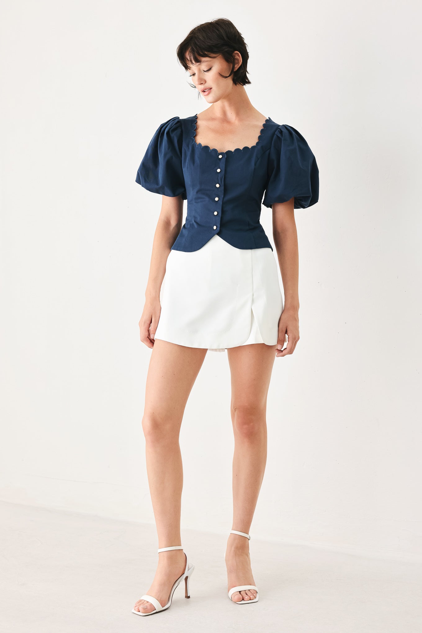 Flying Tomato Never Ordinary White Woven Top view 11