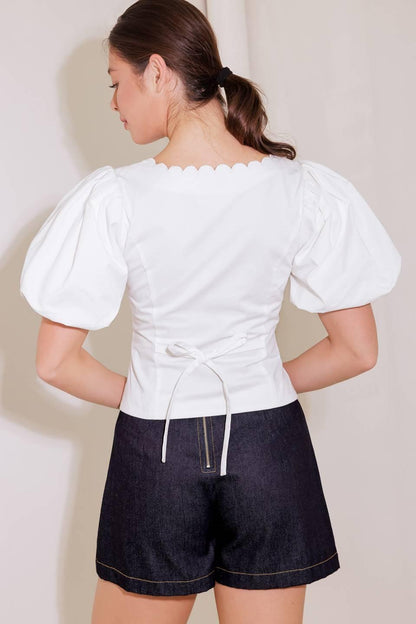 Flying Tomato Never Ordinary White Woven Top view 9