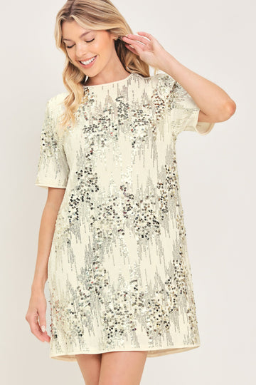 Flying Tomato Noir & Ivory Black/cream Statement Dress in BLACK view 2
