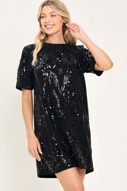Flying Tomato Noir & Ivory Black/cream Statement Dress in BLACK view 3