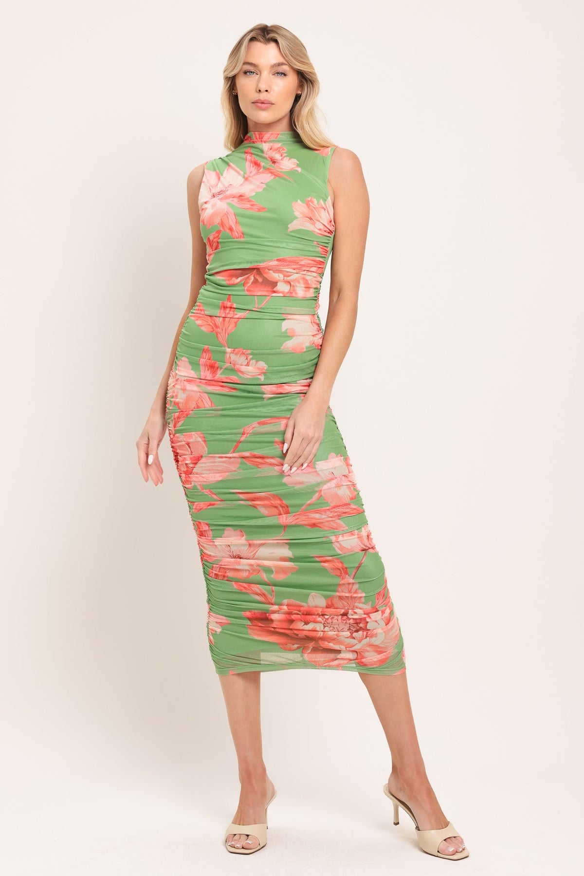 Flying Tomato Paradise Glow Power Mesh Midi Dress - MeeeShop Women's Fashion