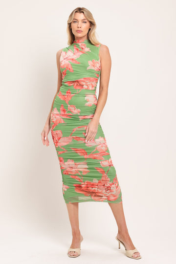 Flying Tomato Paradise Glow Power Mesh Midi Dress - MeeeShop Women's Fashion