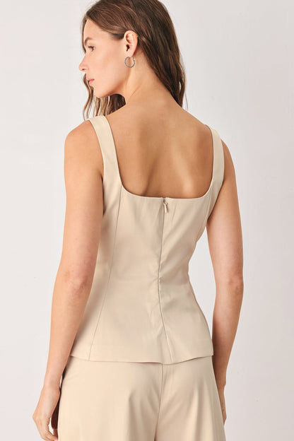 Flying Tomato Parchment Woven Top view 10