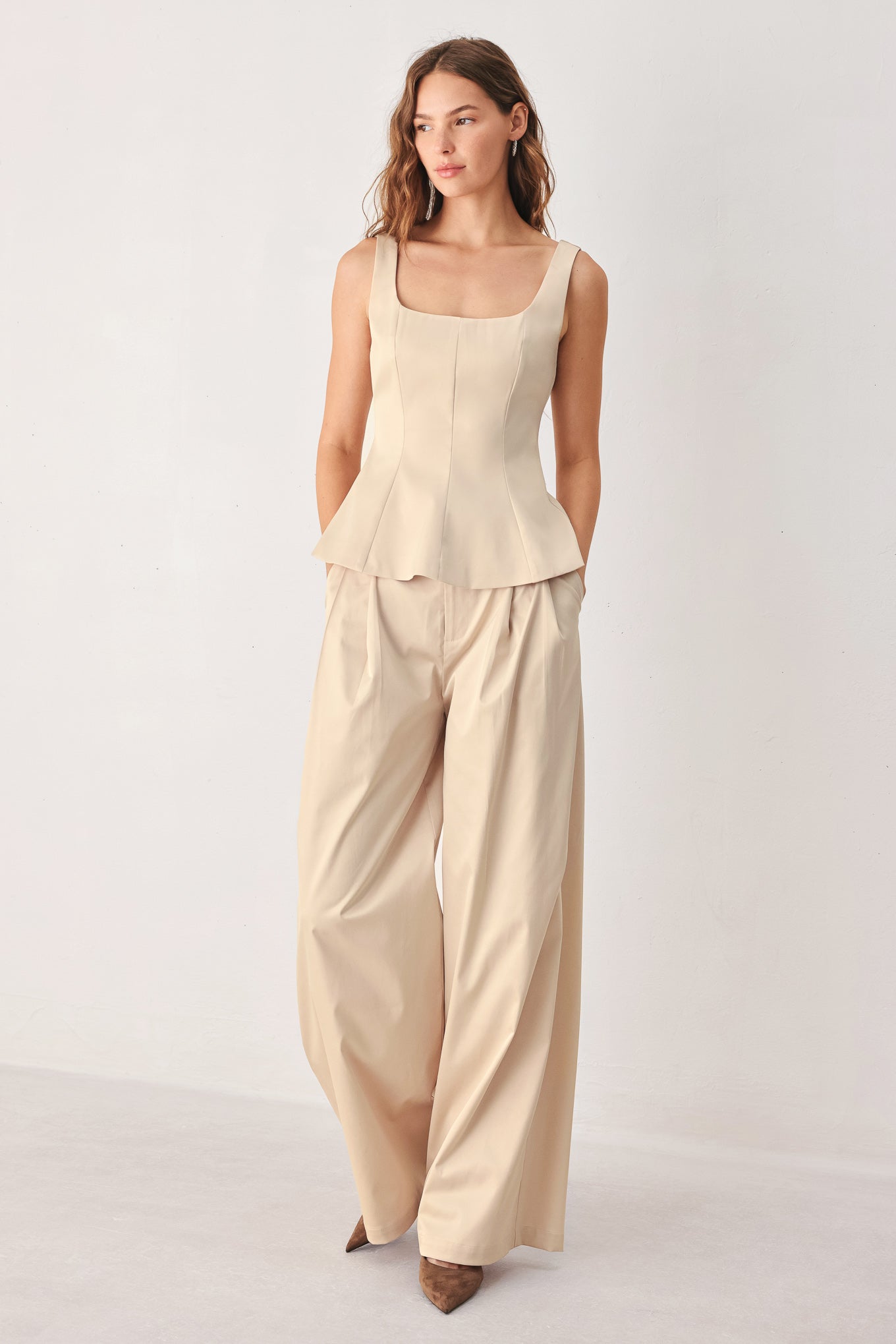 Flying Tomato Parchment Woven Top view 7
