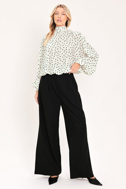 Flying Tomato Pearl Speckle Chic Woven Top in OFF WHITE view 2 - Mini Topaz Pearl Sparkle Climber Earrings