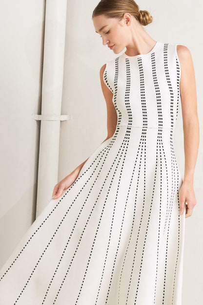 Flying Tomato Perfectly Poised Jacquard Sweater Midi Dress in NAVY/WHITE view 7 - Perfectly Sweatshirt