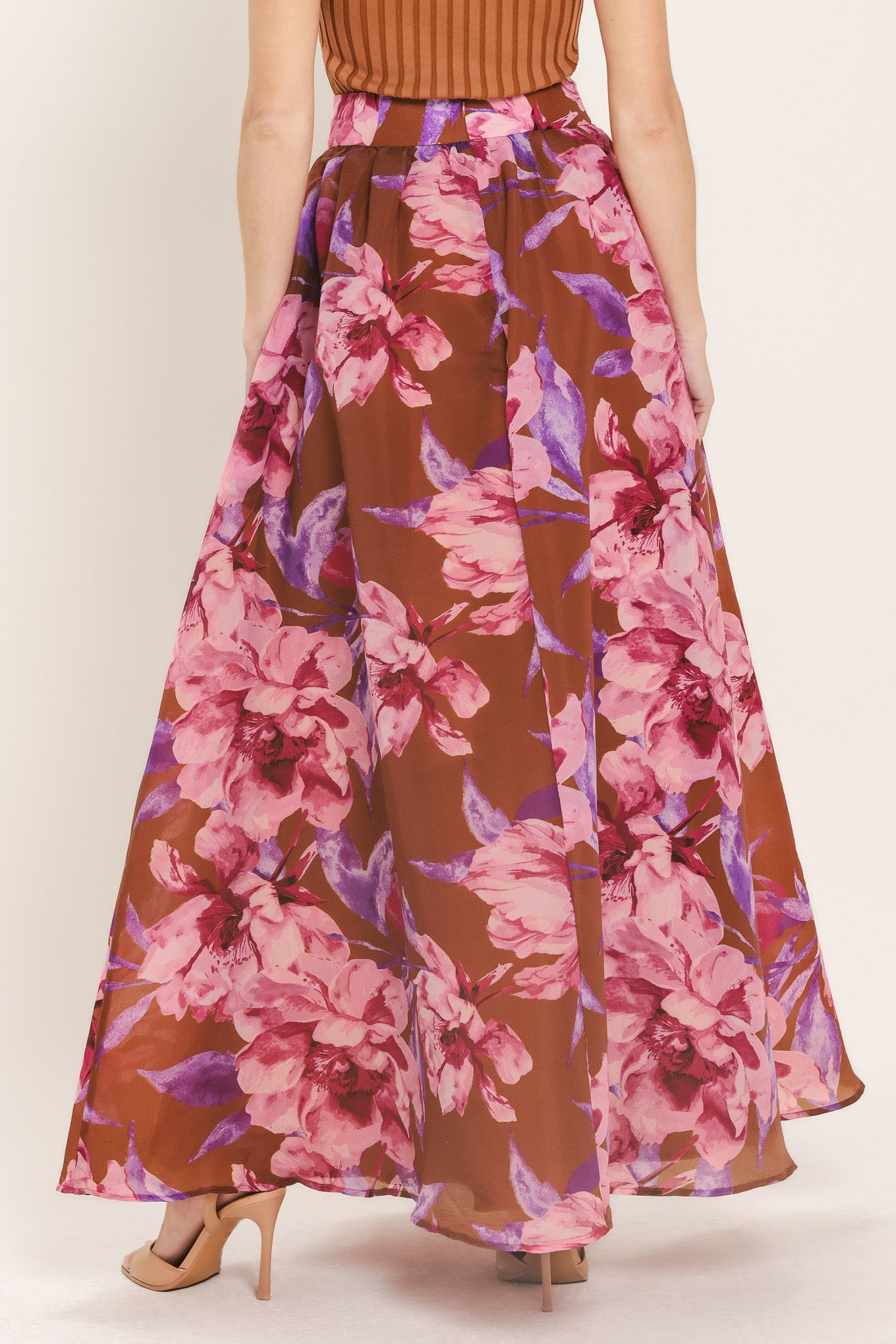 Flying Tomato Plum Blossom Woven Full Maxi Skirt view 7 (dress)