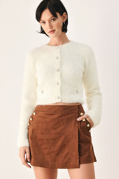 Flying Tomato Polished Moments Cropped Cardigan Top view 10 - Pol Cardigan