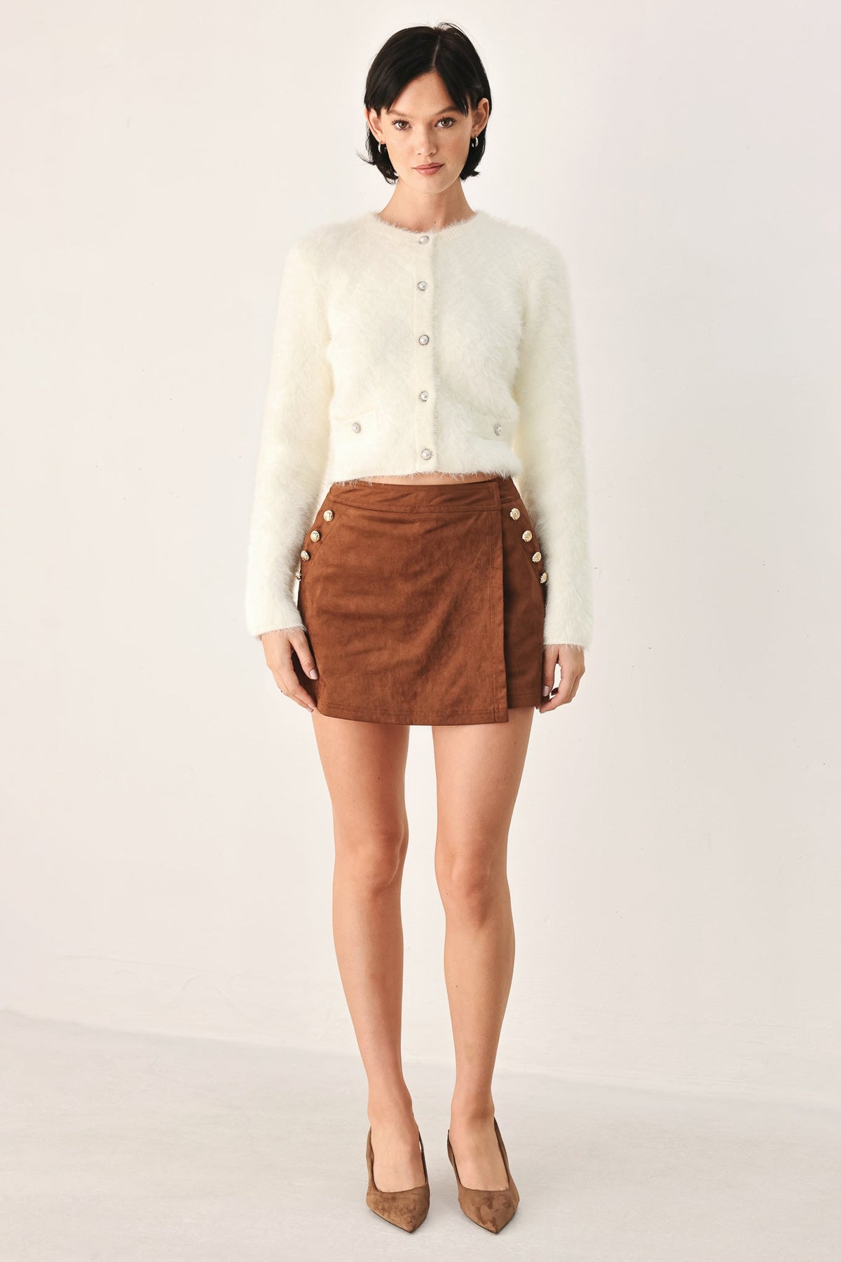 Flying Tomato Polished Moments Cropped Cardigan Top view 11 - Pol Cardigan