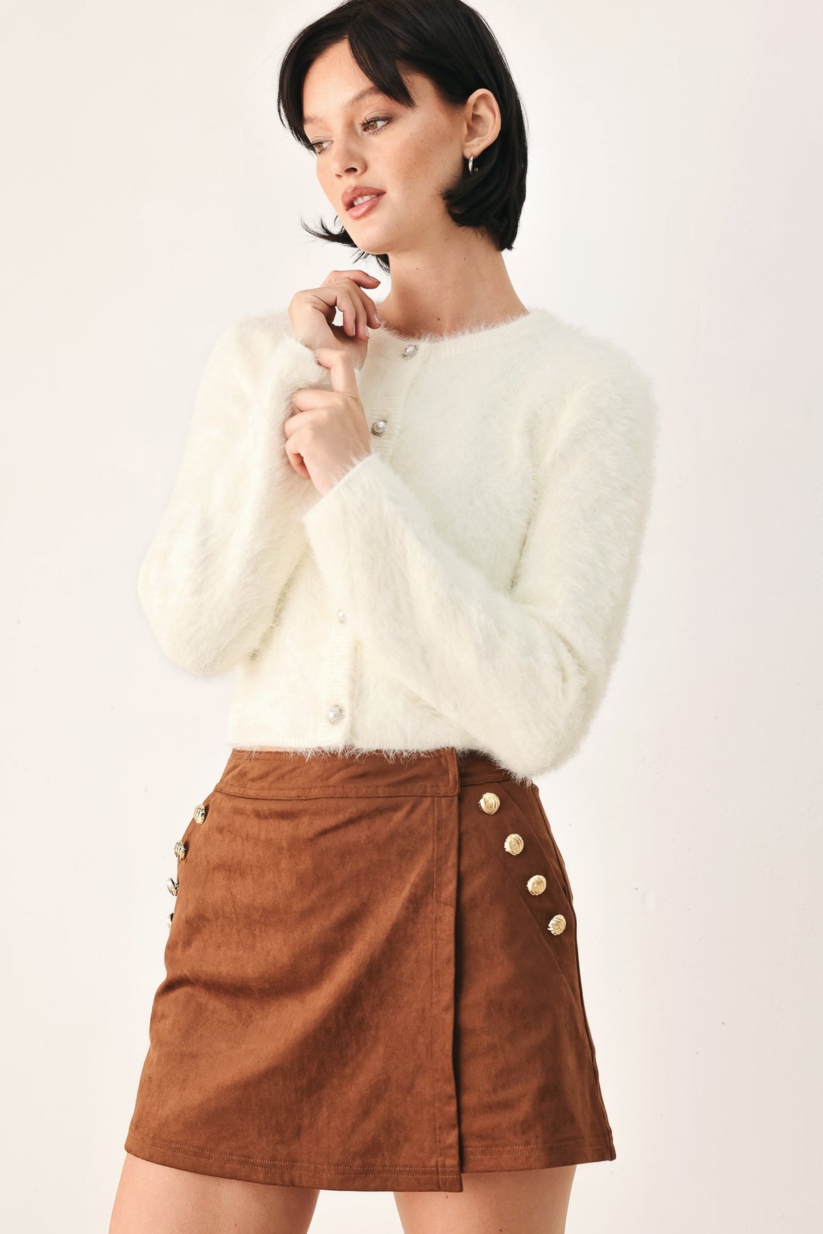 Flying Tomato Polished Moments Cropped Cardigan Top view 12 - Pol Cardigan