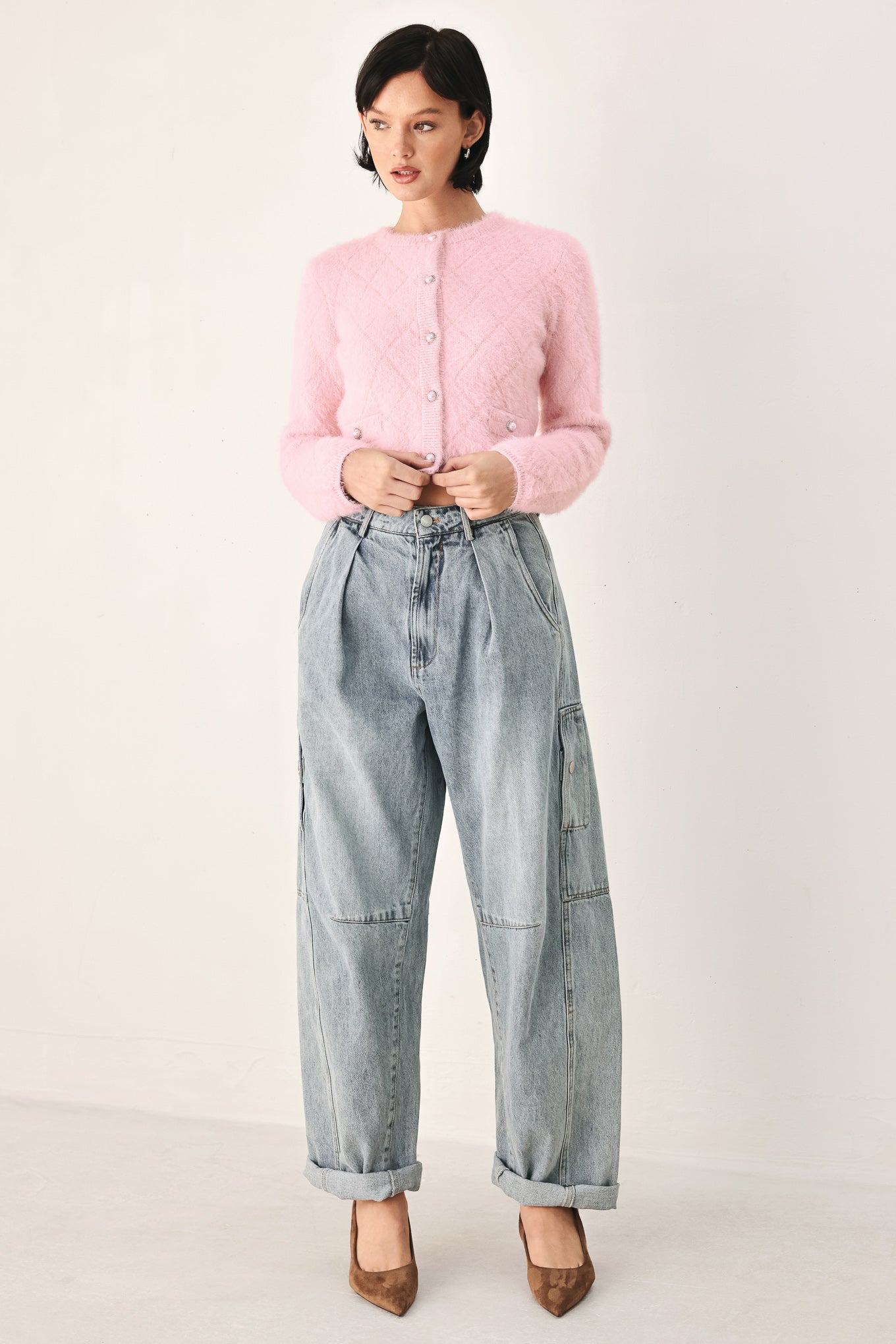 Flying Tomato Polished Moments Cropped Cardigan Top view 17 - Pol Cardigan