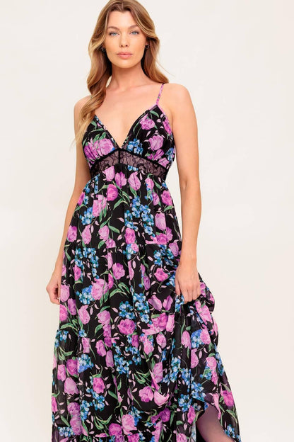 Flying Tomato Pure Sunshine Black Woven Maxi Dress view 5 - Pure Cotton Sun Dress