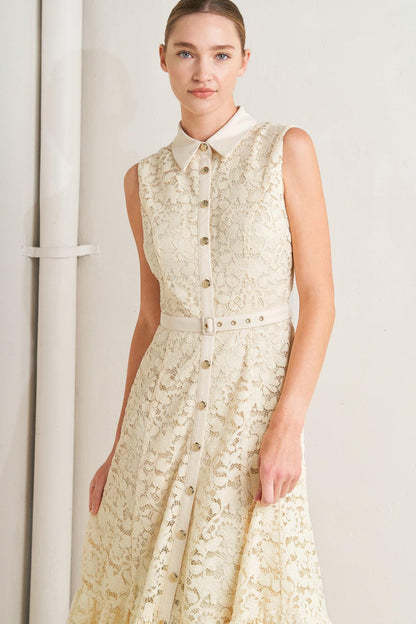 Flying Tomato Purely Romantic Woven Lace Midi Dress view 5