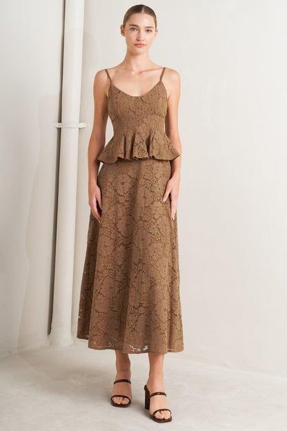 Flying Tomato Purely Romantic Woven Lace Midi Skirt view 13 (dress)