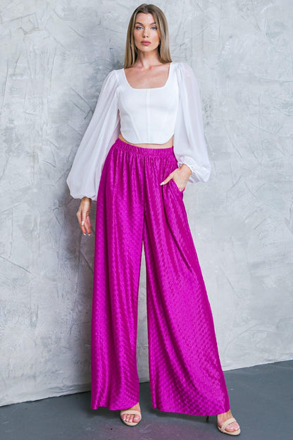 Flying Tomato Regal Romance Woven Pants in FUCHSIA (bottom)