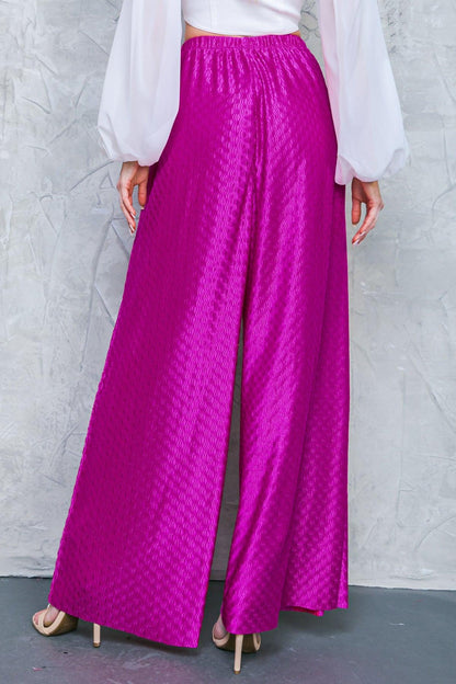 Flying Tomato Regal Romance Woven Pants in FUCHSIA view 3 (bottom)