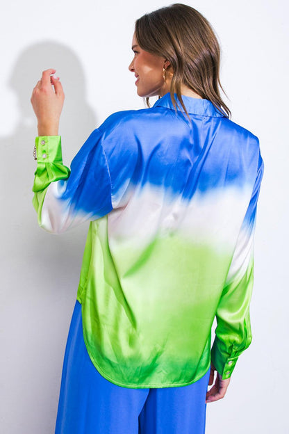 Flying Tomato Remember This Feeling Woven Top in BLUE GREEN view 4 - Remember This Topic
