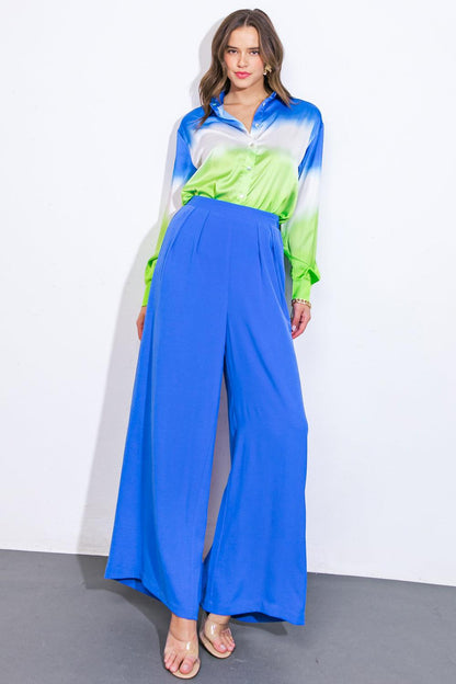 Flying Tomato Remember This Feeling Woven Top in BLUE GREEN view 5 - Remember This Topic