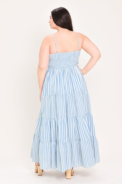 Flying Tomato Rosy Breeze Woven Ankle Dress in BLUE/NATURAL view 12 - Breeze Pink Dress