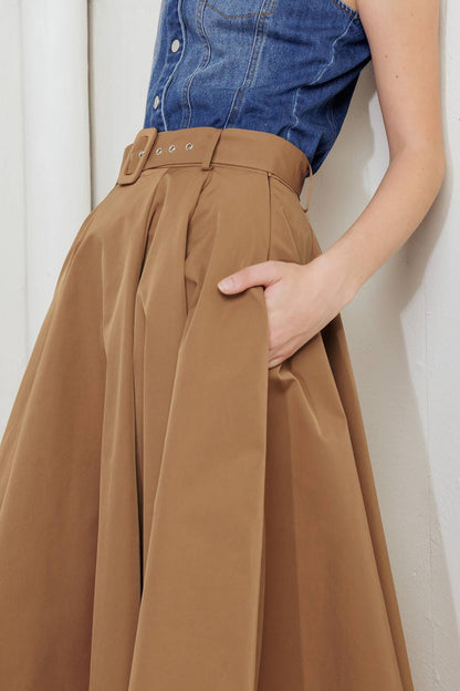 Flying Tomato Rouge Allure Woven Full Midi Skirt view 23 - Rouge Skirt (dress)