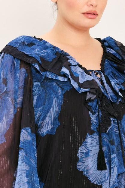 Flying Tomato Royal Bloom Fantasia Woven Blouse view 9 - Flying Tomato Tops