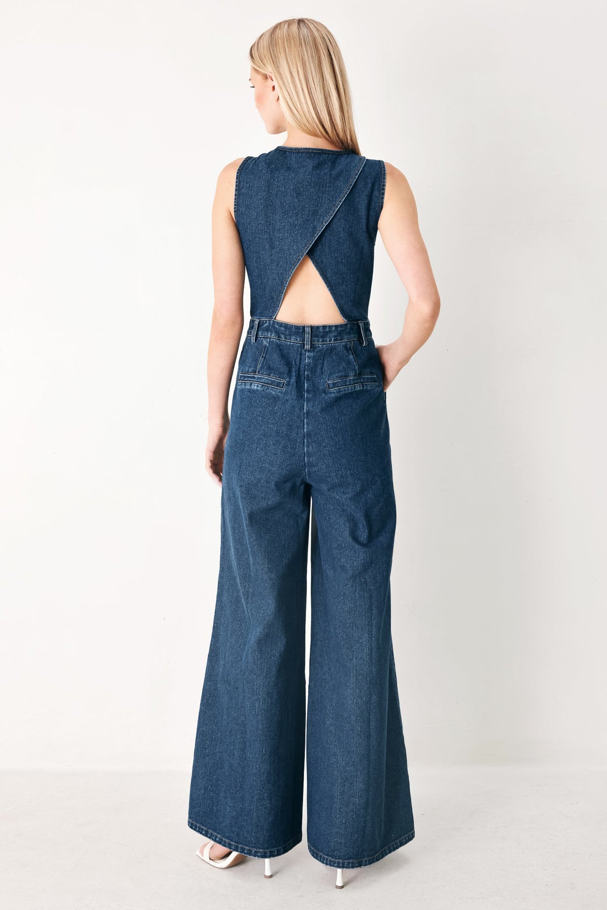 Flying Tomato Runway Hit Line Denim Jumpsuit - MeeeShop Women's Fashion