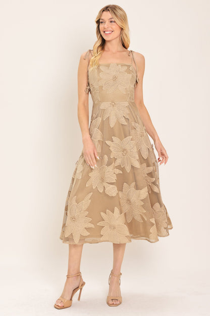 Flying Tomato Sandy Bloom Floral Woven Lace Midi Dress in BURGUNDY view 10 - Sandra Bloom Dress