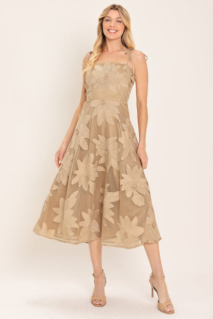 Flying Tomato Sandy Bloom Floral Woven Lace Midi Dress in BURGUNDY view 11 - Sandra Bloom Dress