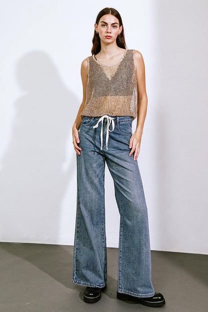 Flying Tomato She's a Sweet Talker Denim Pants view 5 - She Sweatpants (bottom)