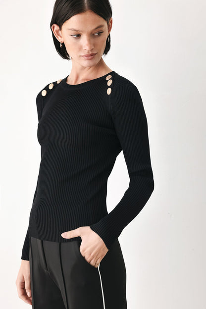 Flying Tomato Soft Cream Classic Rib Sweater Top view 9 - Soft Cream Sweater Women'S
