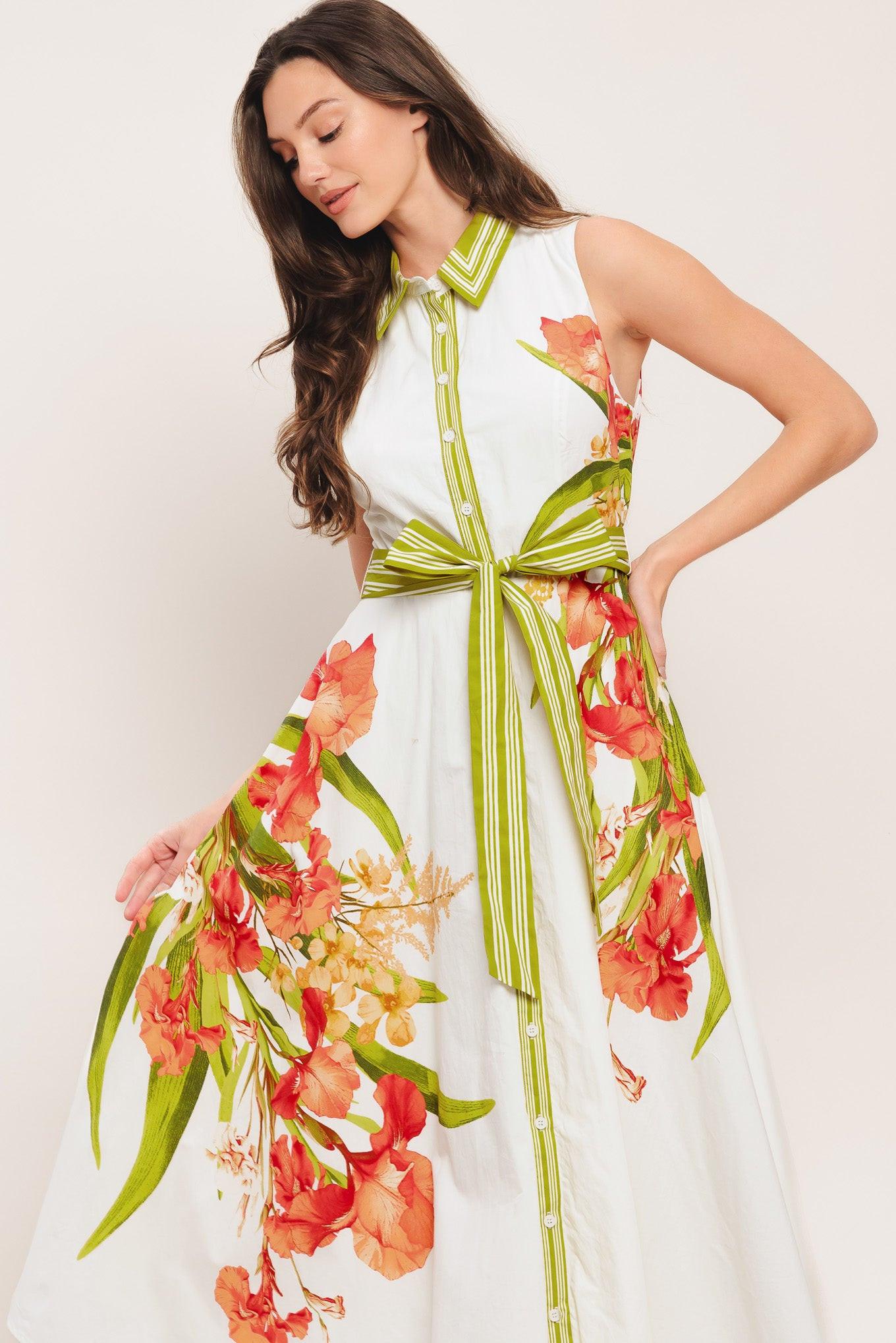 Flying Tomato Spring Heirloom Woven Midi Dress in OFF WHITE view 4