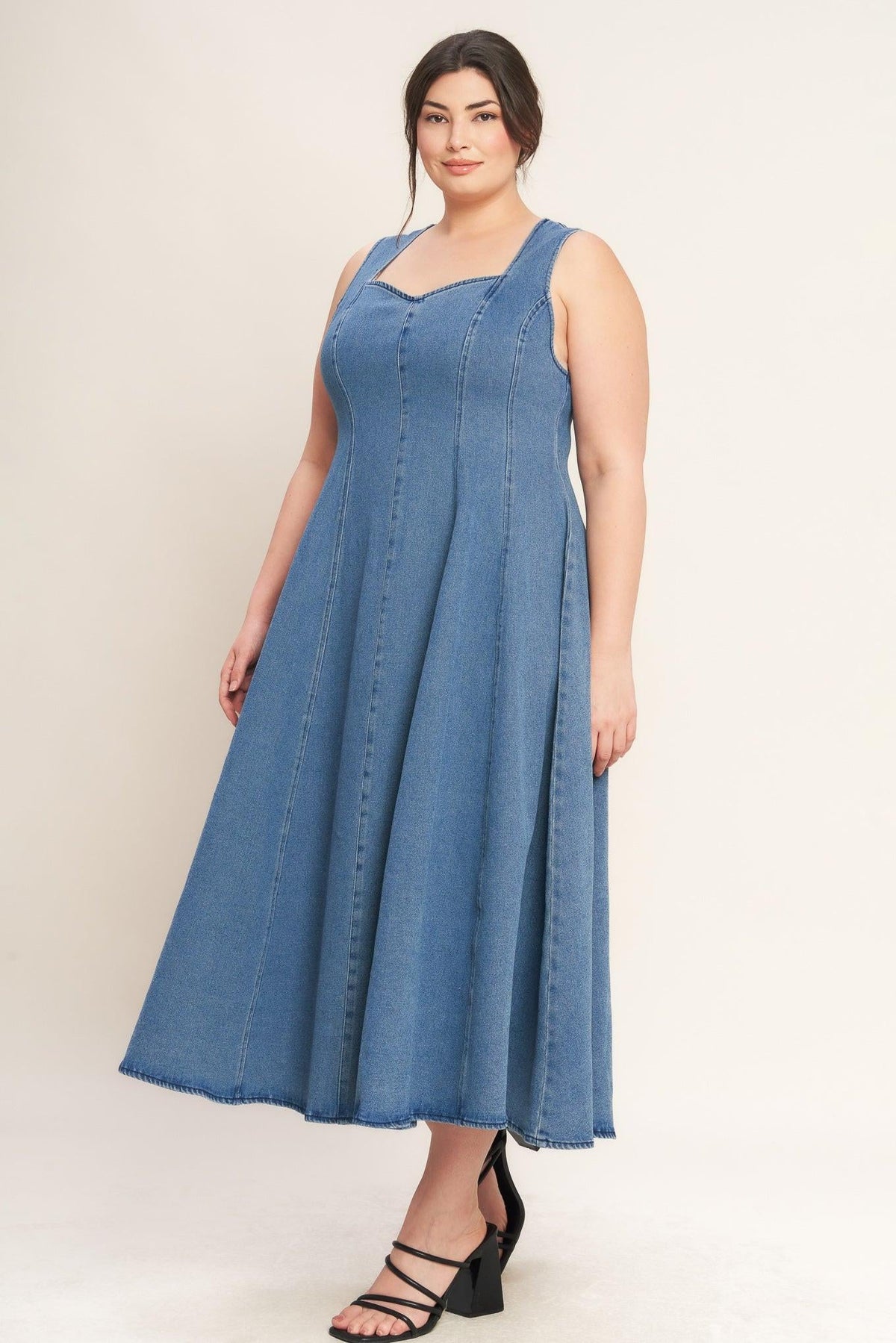 Flying Tomato Stars Ahead Denim Midi Dress - MeeeShop Women's Fashion