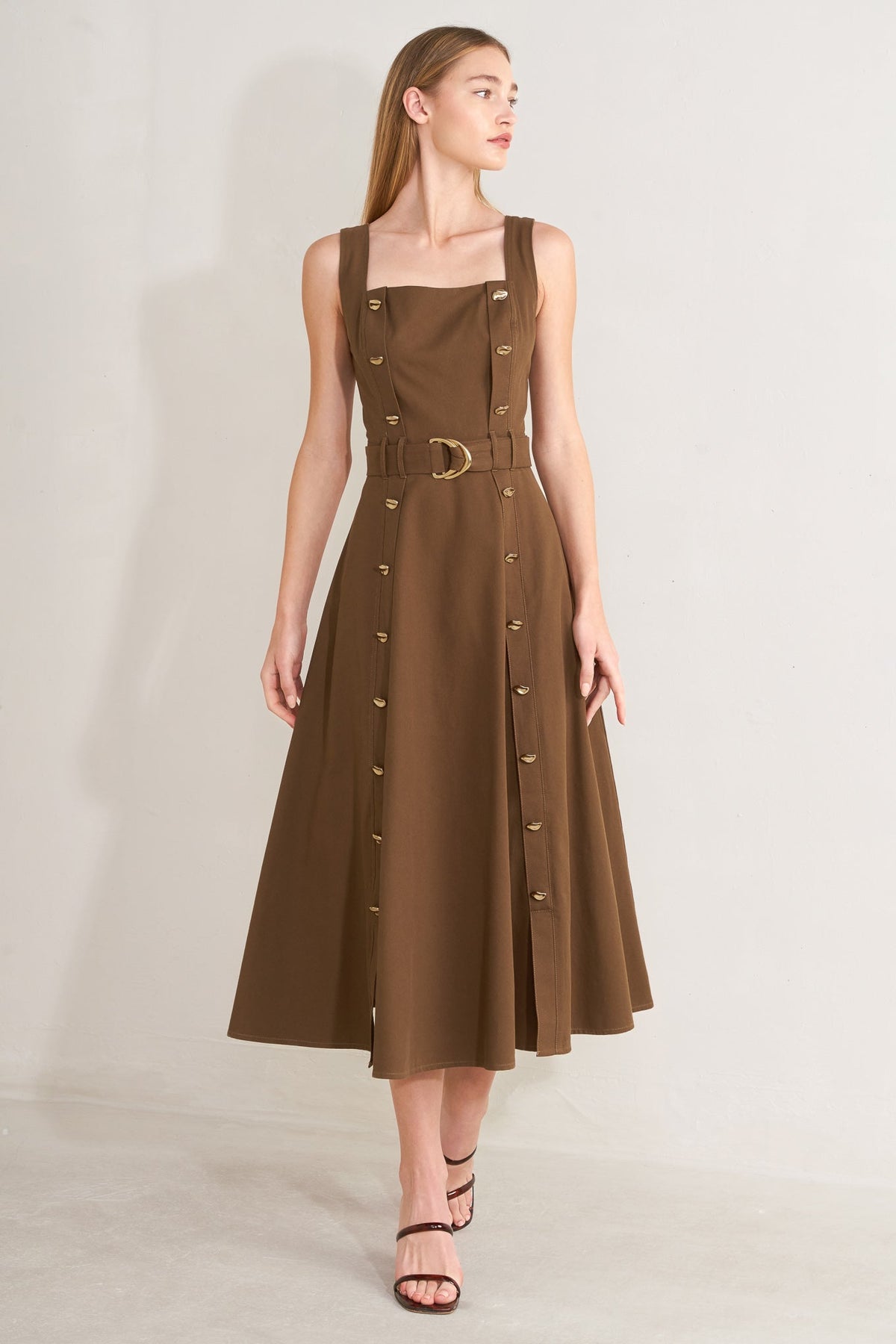 Flying Tomato Sweet Sienna Woven Midi Dress - MeeeShop Women's Fashion