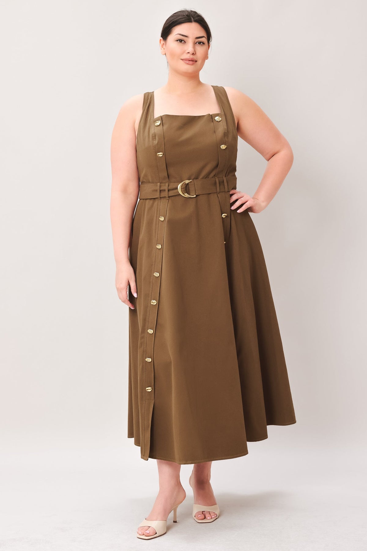 Flying Tomato Sweet Sienna Woven Midi Dress - MeeeShop Women's Fashion