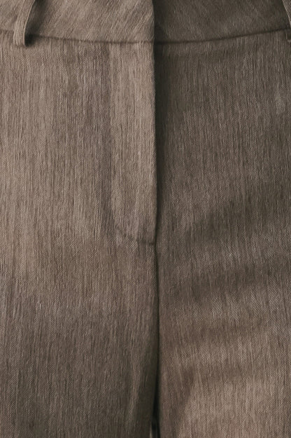 Flying Tomato Tailored Tempo Brown Cuffed Flare Pants view 8 (bottom)