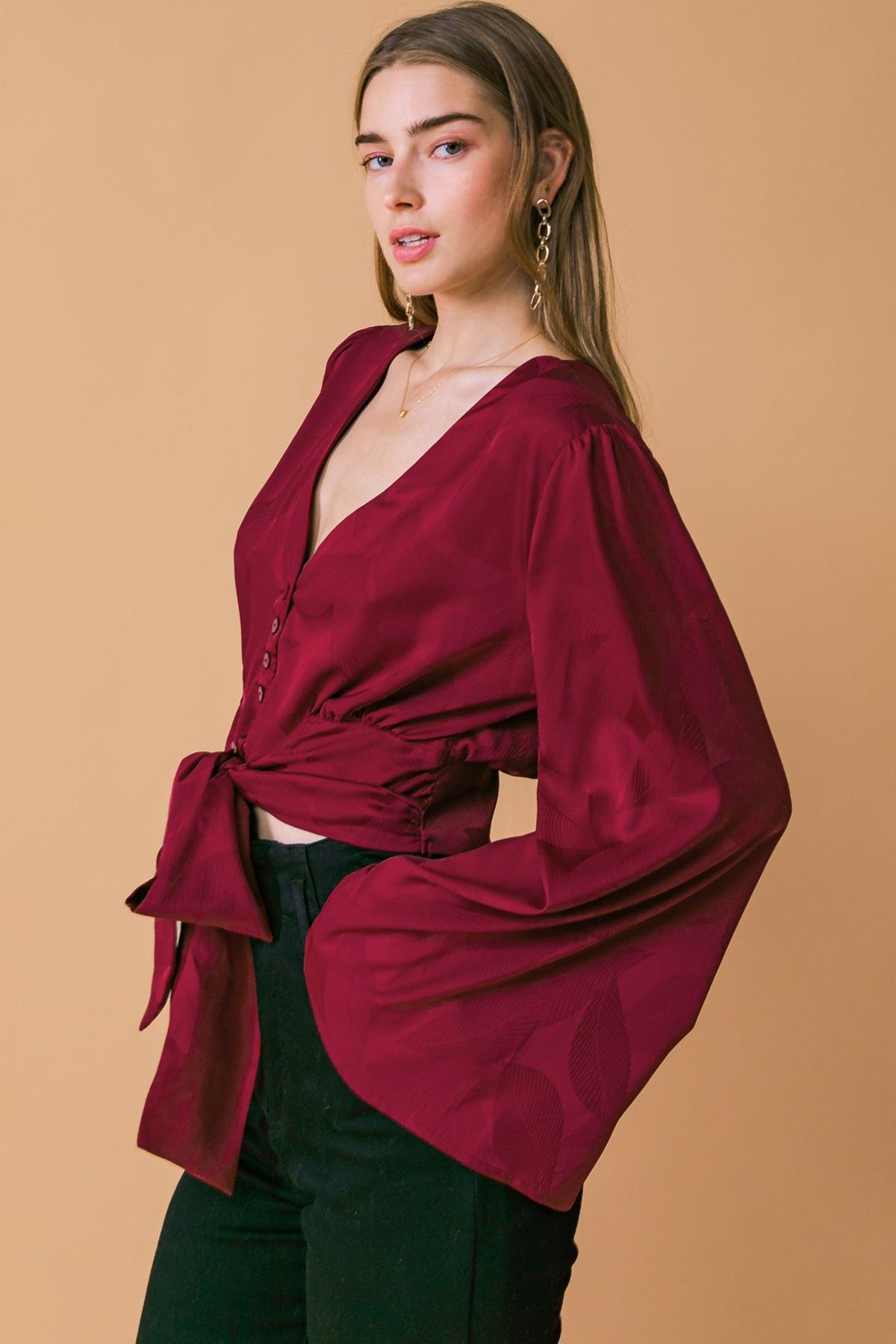 Flying Tomato the Right Addition Woven Top in FUCHSIA view 7
