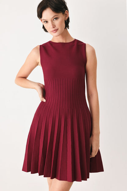 Flying Tomato the Weekend Estate Sweater Knit Mini Dress in BURGUNDY view 2 - Fall Wardrobe Essential - Dress Sweater