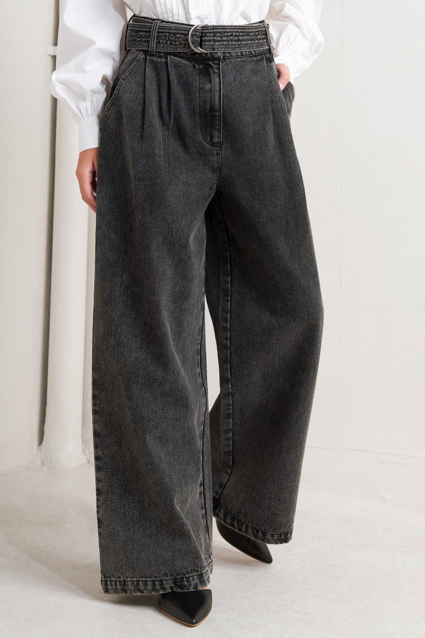 Flying Tomato Think of Me Denim Pants in MEDIUM INDIGO view 4 - Thin Denim Pants (bottom)