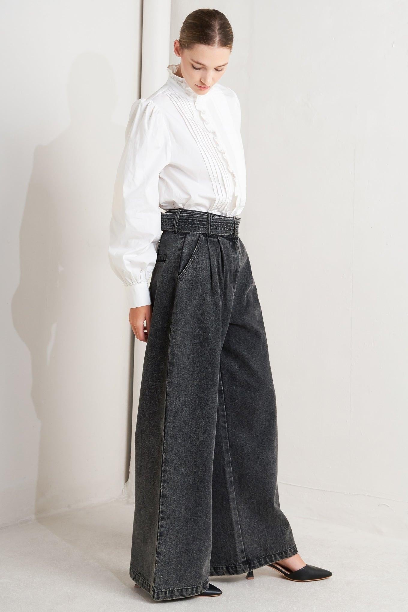 Flying Tomato Think of Me Denim Pants in MEDIUM INDIGO view 6 - Thin Denim Pants (bottom)