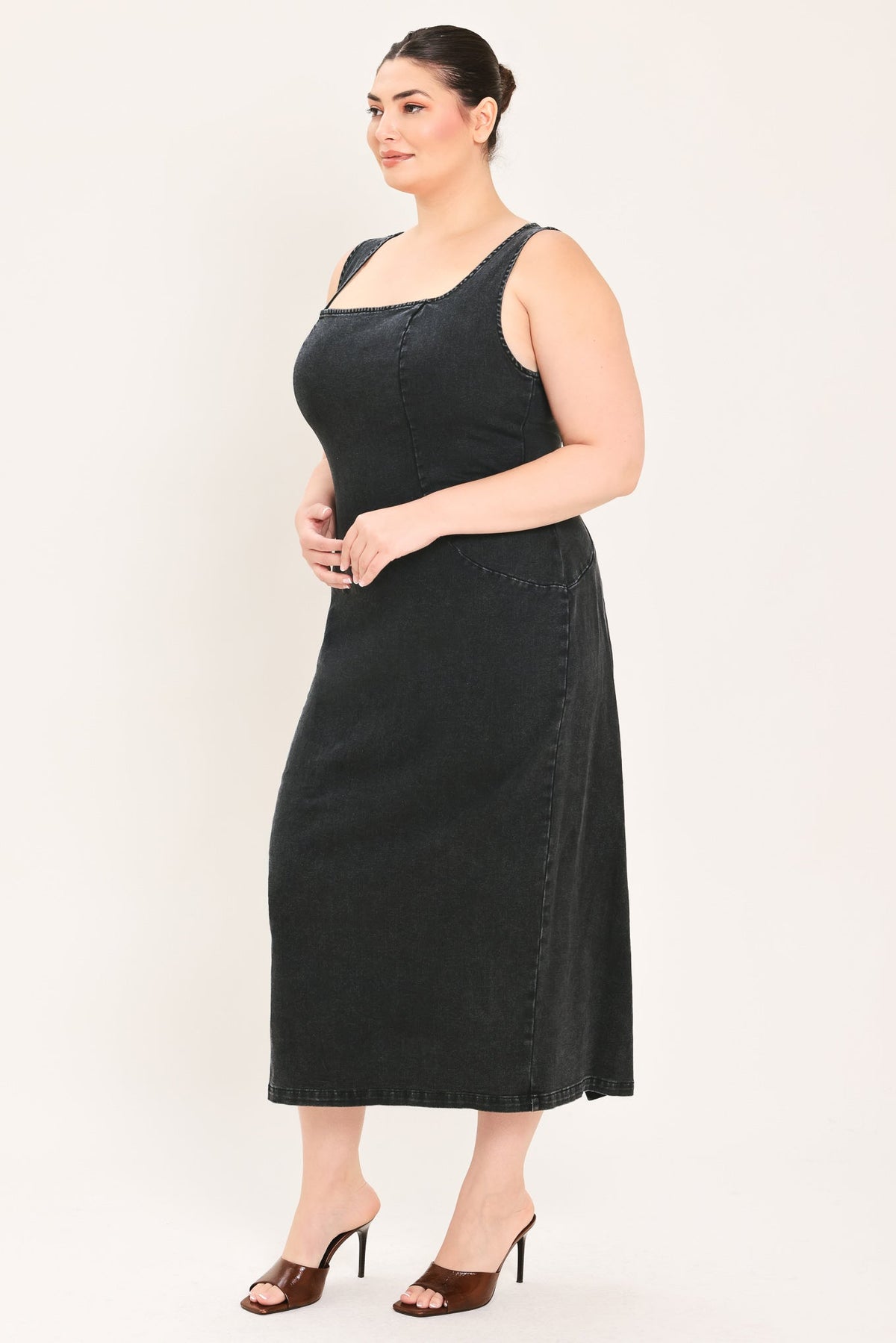 Flying Tomato Urban Chic Denim Midi Dress - MeeeShop Women's Fashion