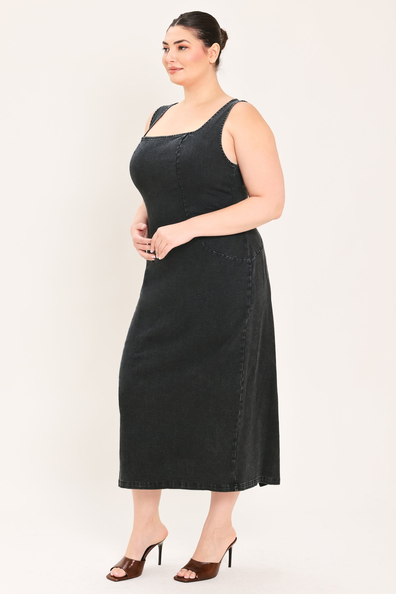 Flying Tomato Urban Chic Denim Midi Dress view 11 - Urban Chic Dress Code