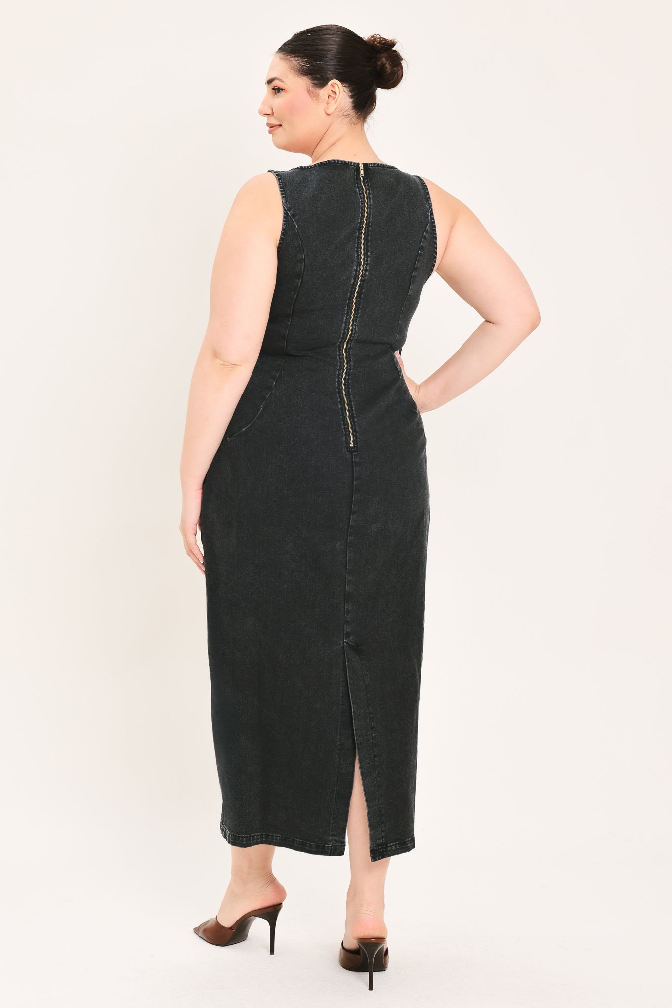 Flying Tomato Urban Chic Denim Midi Dress view 8 - Urban Chic Dress Code