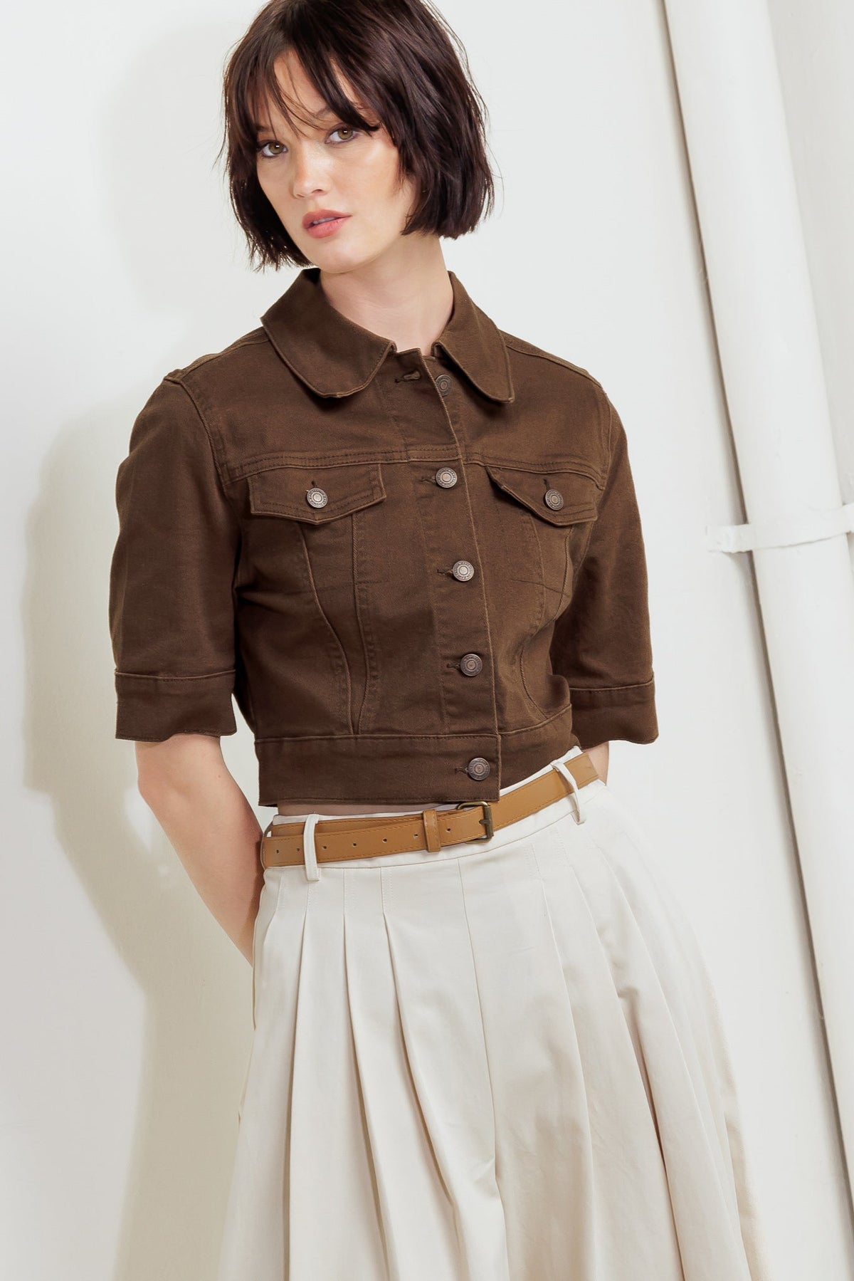 Flying Tomato Vineyard Chic Twill Jacket - MeeeShop Women's Fashion