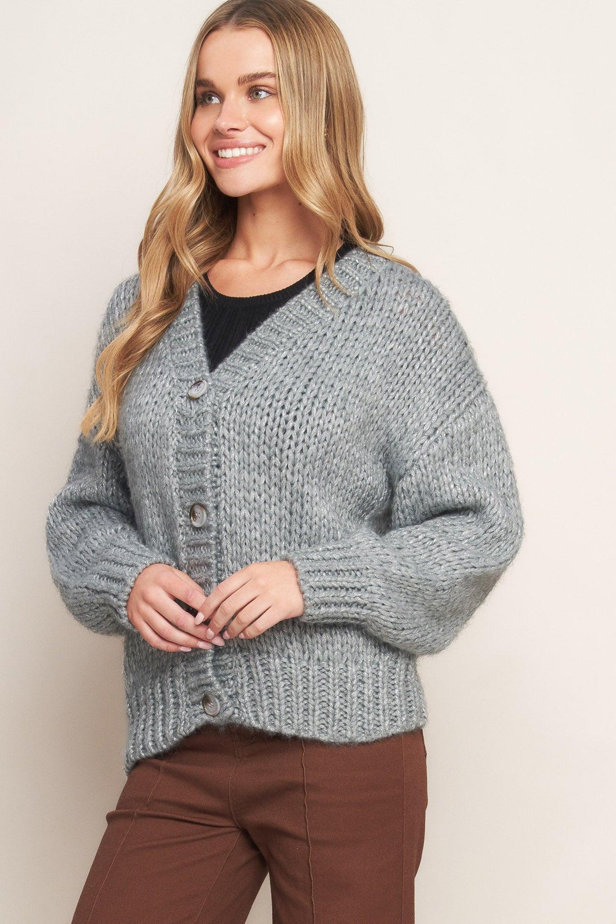 Flying Tomato Weekend Warmth Sweater Knit Cardigan - MeeeShop Women's Fashion