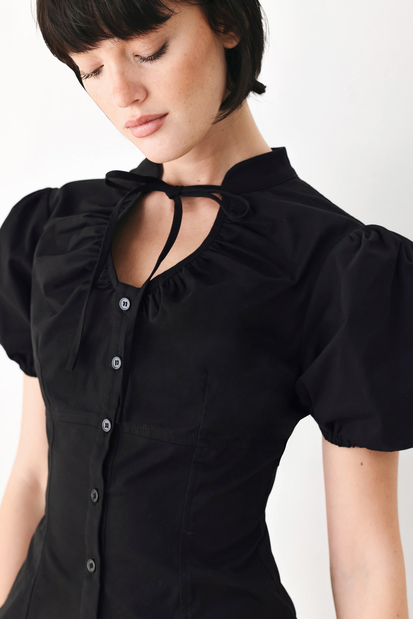 Flying Tomato White Rose Daydream Woven Top in WHITE view 6 - White Rose Topiary