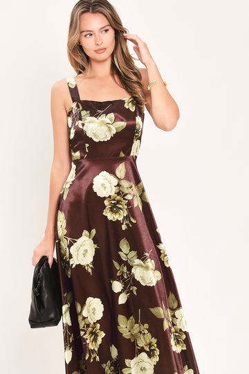 Flying Tomato Wine Garden Lullaby Woven Midi Dress in WINE view 2 - Wine Garden Dress Code