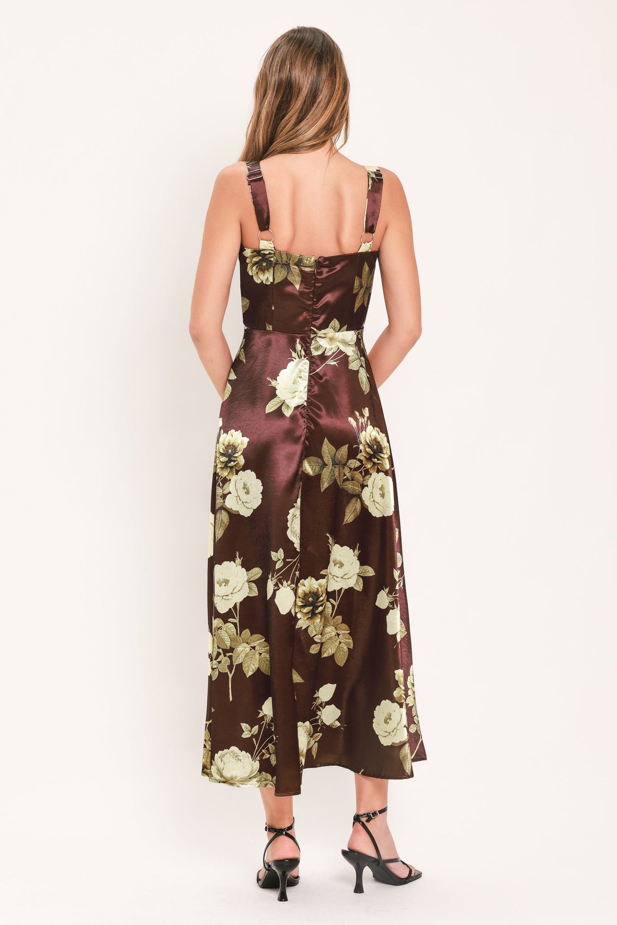 Flying Tomato Wine Garden Lullaby Woven Midi Dress in WINE view 3 - Wine Garden Dress Code