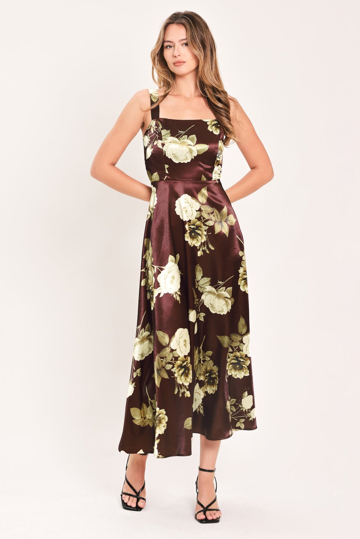 Flying Tomato Wine Garden Lullaby Woven Midi Dress in WINE view 4 - Wine Garden Dress Code