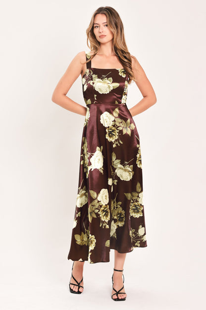Flying Tomato Wine Garden Lullaby Woven Midi Dress in WINE view 4 - Wine Garden Dress Code