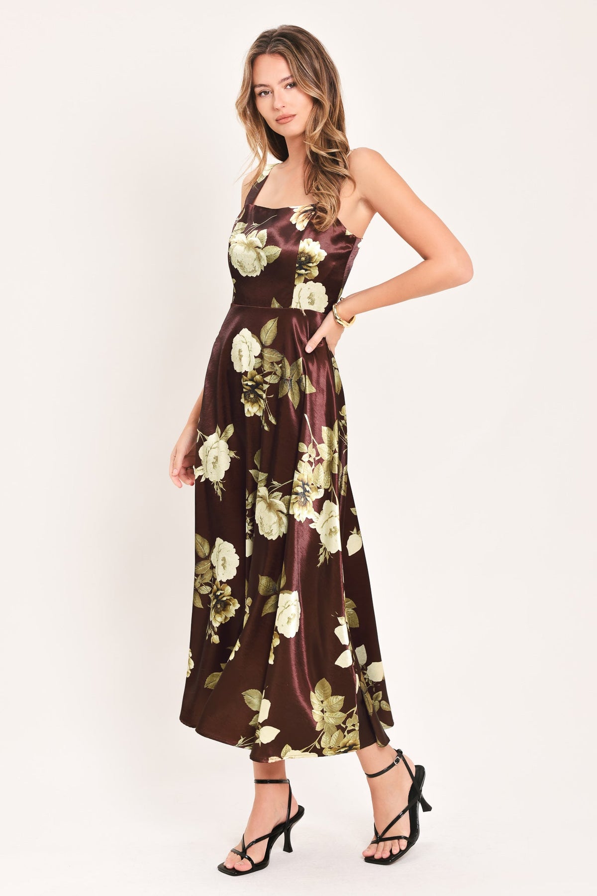 Flying Tomato Wine Garden Lullaby Woven Midi Dress in WINE view 5 - Wine Garden Dress Code